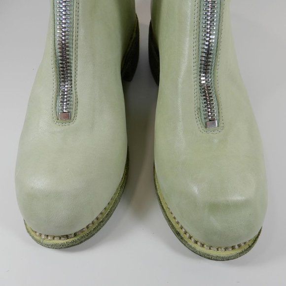 GUIDI Front Zip Ankle BOOTS Size 36 5.5 6 Light Green Horse Leather NEW $1560 - Picture 7 of 16